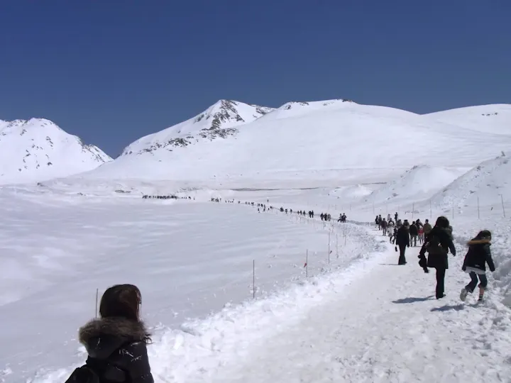立山でしか体験できない雪遊び体験を