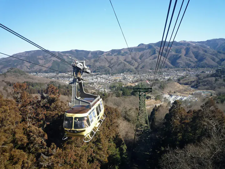 美しいロープウェイからの景色