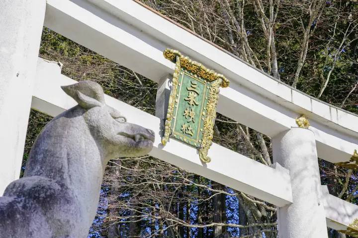 日本でも珍しい狼犬が鎮座する神社