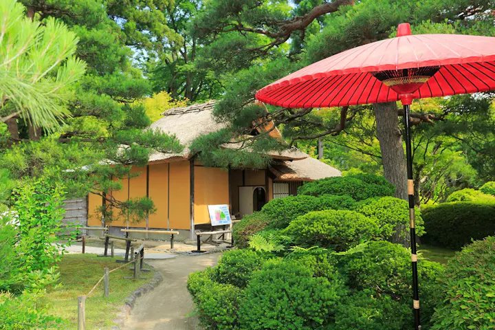 茶室「麟閣」でお茶を楽しめる