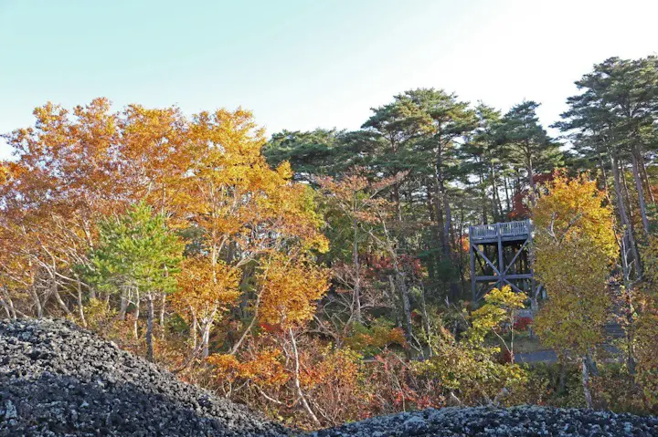 焼走り溶岩流を一望できる展望台!