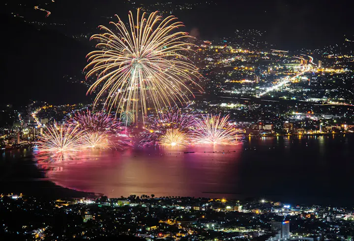 夏の夜空を彩る諏訪湖花火大会