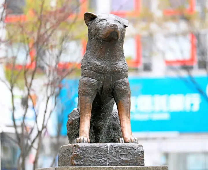 渋谷駅の名物ハチ公の銅像