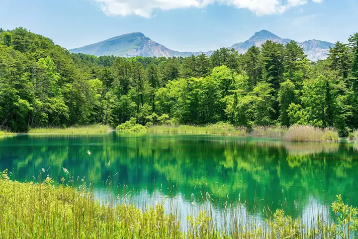 磐梯山の水蒸気噴火によって形成された湖沼